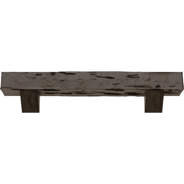 Pecky Cypress Faux Wood Fireplace ManteL W/Breckinridge Corbels, NaturaL Honey Dew, 6Hx6Dx60W